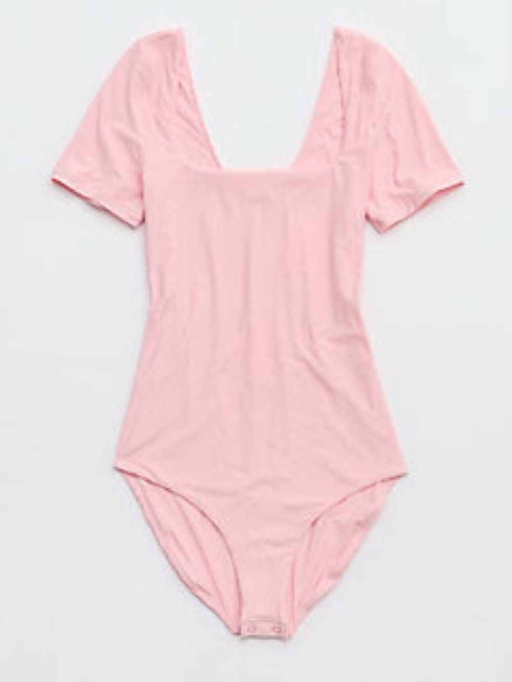 NWT American Eagle Aerie Short Sleeve Pastel Pink Smoothez Bodysuit